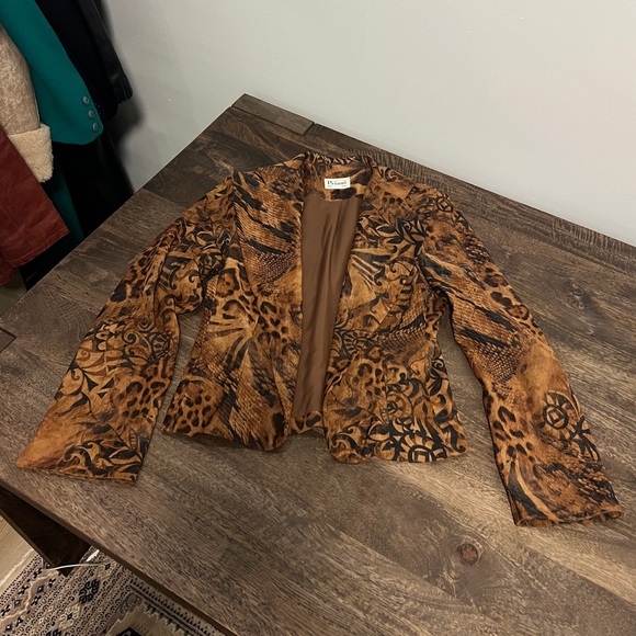 VINTAGE 80s/90s PRIANI PARIS ABSTRACT PRINT BLAZER JACKET SZ US 4 - Picture 5 of 12